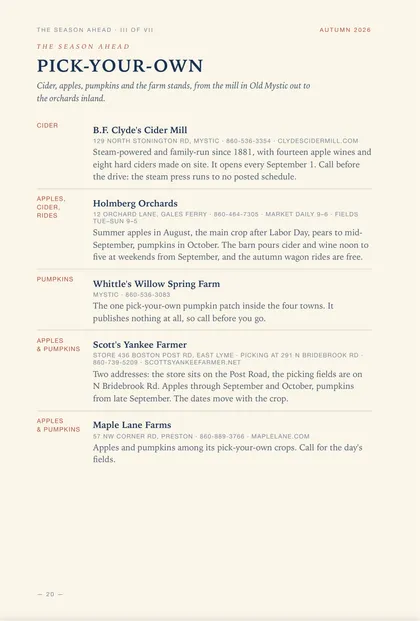 Almanac page: pick-your-own farms for the fall